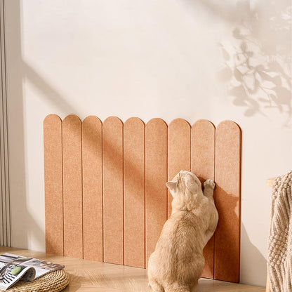 Cat Wall Scratcher, Scratching Pads, 3-Panel 0.35" Thick Felt, Scratching Post Alternative Self-Adhesive Cat Scratch Mat for Sofa/Door/Wall (Longan Yellow)1