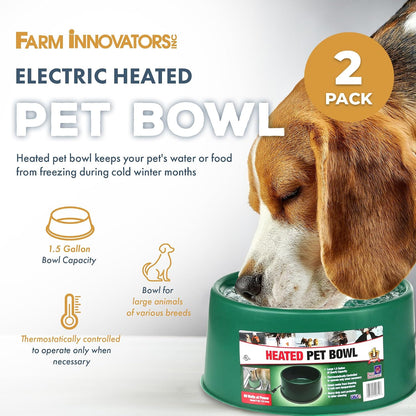 Farm Innovators Heated Pet Water Bowl, 60W Heated Water Dish - 1.5 Gallon Plastic Watering Station with Anti-Chew Cord Protector for Dogs & Cats2