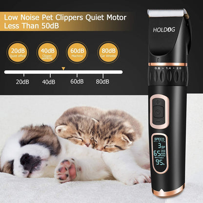 Dog Clippers Professional Heavy Duty Grooming Clipper 3-Speed Low Noise High Power Rechargeable Cordless Pet Tools for Small & Large Dogs Cats Pets with Thick Coats4