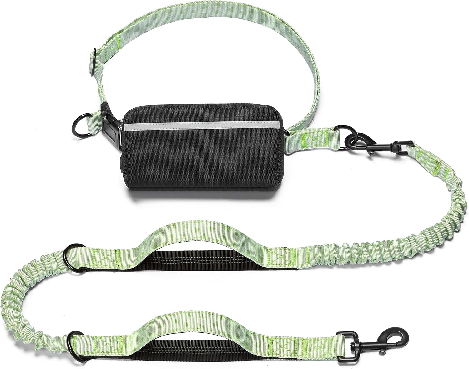 iyoshop-hands-free-dog-leash-with-zipper-pouch-dual-padded-handles-and-durable-bungee-for-walking-jogging-and-running-your-dog-large-25-120-lbs-black