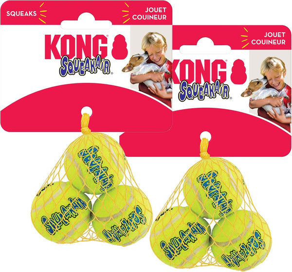 KONG - Squeakair Ball - Dog Toy Premium Squeak Tennis Ball, Gentle on Teeth (X-Small (6 Pack))1