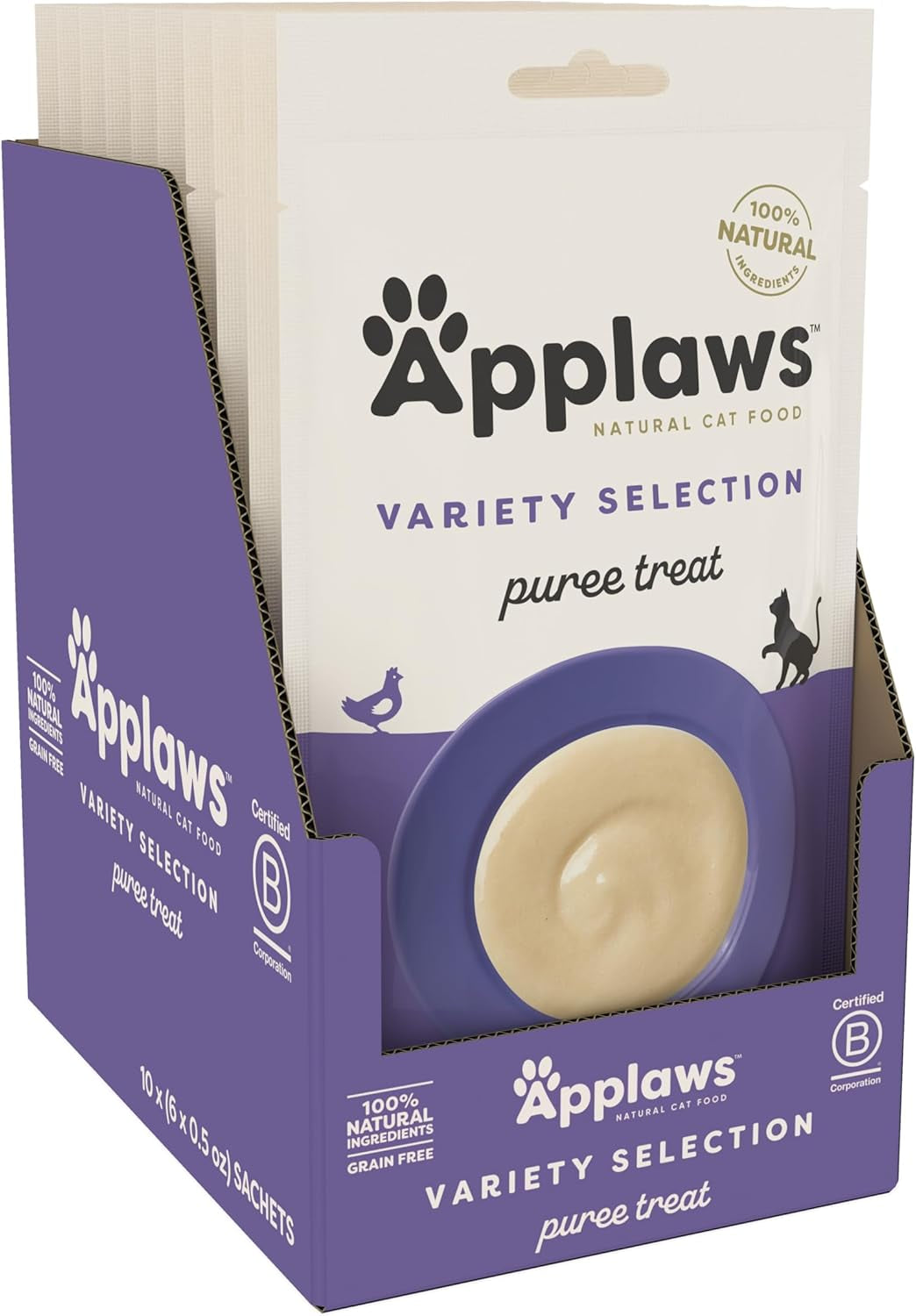 applaws-fish-puree-lickable-cat-treats-24-pack-0-5-oz-sachets-100-natural-high-quality-protein-limited-ingredient-grain-free-creamy-squeeze-up-treats