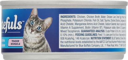 Blue Buffalo Tastefuls Natural Tender Morsels Wet Cat Food, Chicken Entrée 5.5-Oz Cans (Pack of 24)4
