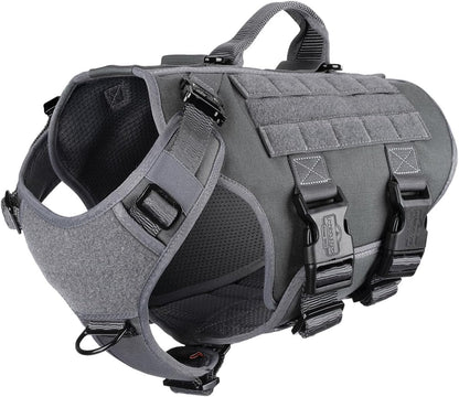 ICEFANG No Pull Tactical Dog Harness for Large Dogs,Adjustable Dog Vest | Control Handle,Molle Panel,Front Hook,3 Leash Clips,Soft Padded,For Walking Training,Pink,Large8