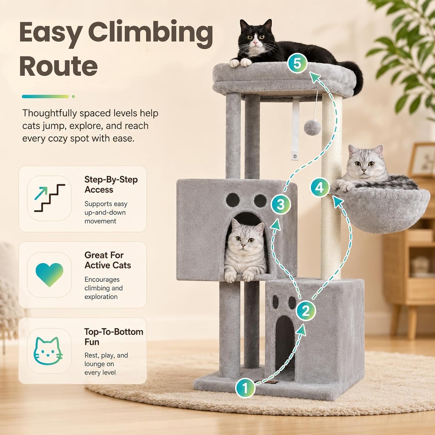 small-cat-tree-tower-for-indoor-cats-40-in-medium-cat-bed-scratching-posts-multi-level-compact-kitty-kitten-houses-climbing-trees-stands-with-2-condos-sisal-post-perch-platform-hammock-plush-toy-balls