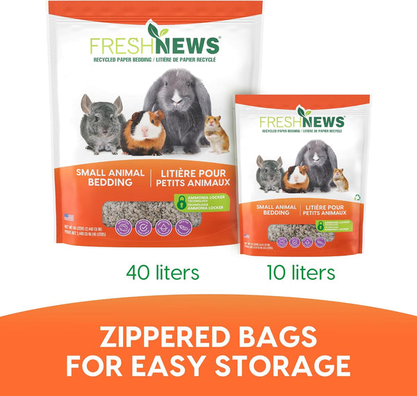 Fresh News Recycled Paper Bedding, Small Animal Bedding, 40 Liters, Packaging May Vary7