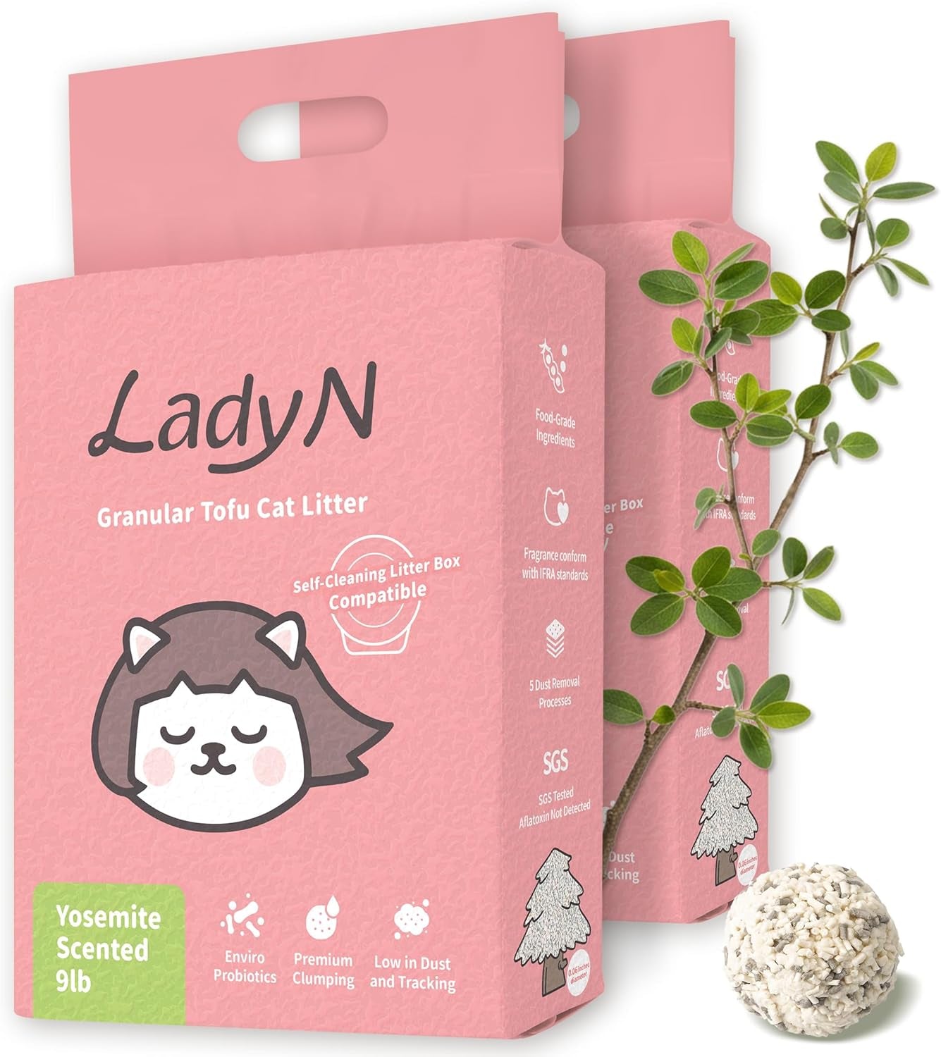 lady-n-tofu-cat-litter-low-dust-compatible-with-auto-box-unscented-9lb-mini-pellet-shape-strong-clumping-ultra-absorbent-activated-charcoal-odor-control