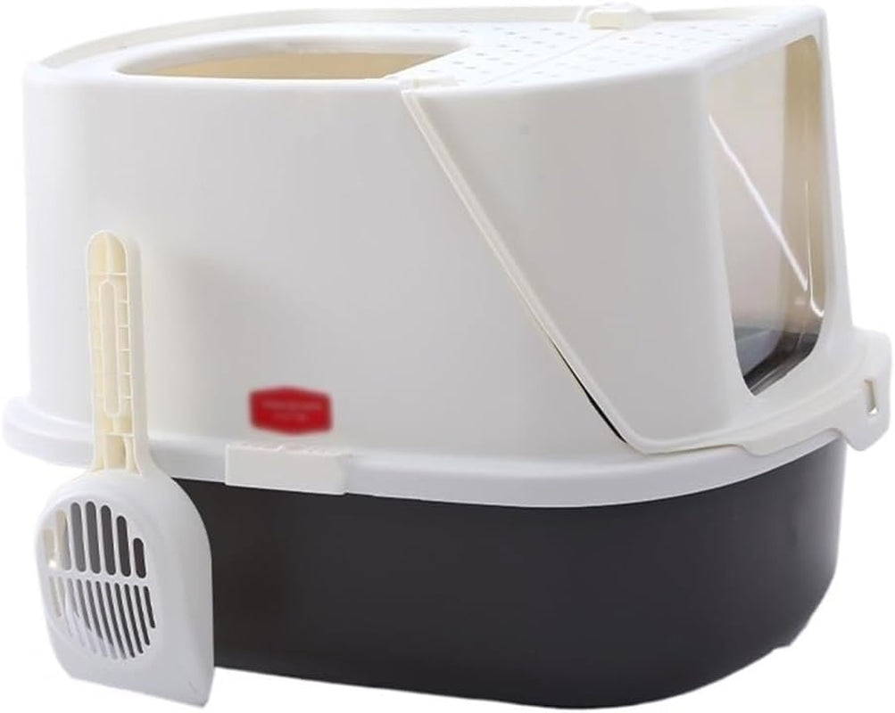 pet-supplies-cat-litter-box-with-scoop-enclosed-design-for-large-cats-easy-cleanpink