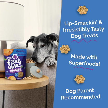Fruitables Biggies Dog Biscuits, Healthy Treats for Dogs, Doggie Biscuits, Crunchy Pumpkin Treats, Made without Wheat, Corn and Soy, Made in the USA, Pumpkin and Blueberry Flavor, 16Oz3