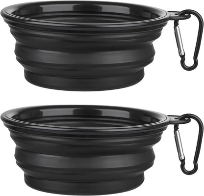 Dog Bowl Pet Collapsible Bowls, 2 Pack for Cats Dogs, Portable Pet Feeding Watering Dish for Walking Parking Traveling with 2 Carabiners (Small, Blue+Green)31