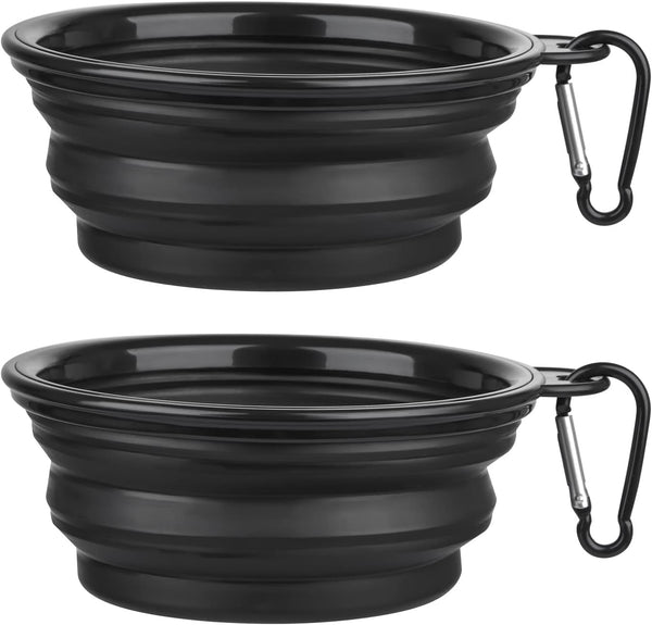 Dog Bowl Pet Collapsible Bowls, 2 Pack for Cats Dogs, Portable Pet Feeding Watering Dish for Walking Parking Traveling with 2 Carabiners (Small, Blue+Green)31
