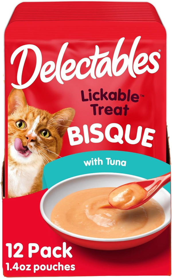 Delectables Bisque Lickable Wet Cat Treats - Chicken, Tuna & Shrimp, 12 Count12