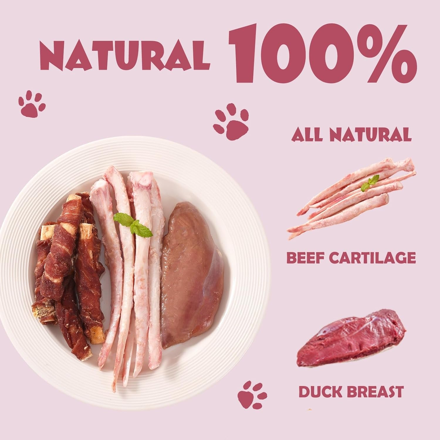 dog-treats-duck-wrapped-beef-cartilage-dog-chews-long-lasting-grain-free-rawhide-free-natural-dental-dog-bones-teeth-cleaning-training-treats-for-small-medium-large-dogs-healthy-pet-snacks