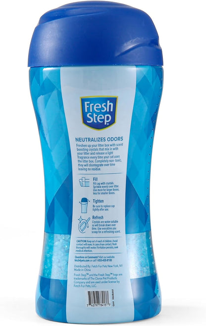 Fresh Step Cat Litter Crystals Deodorizer Non Toxic Odor Neutralizing Crystals for Litter Boxes Help Control Smells and Keep Home Fresh Fresh Scent 15 Ounce 3 Pack Multi-Cat Extended Supply8