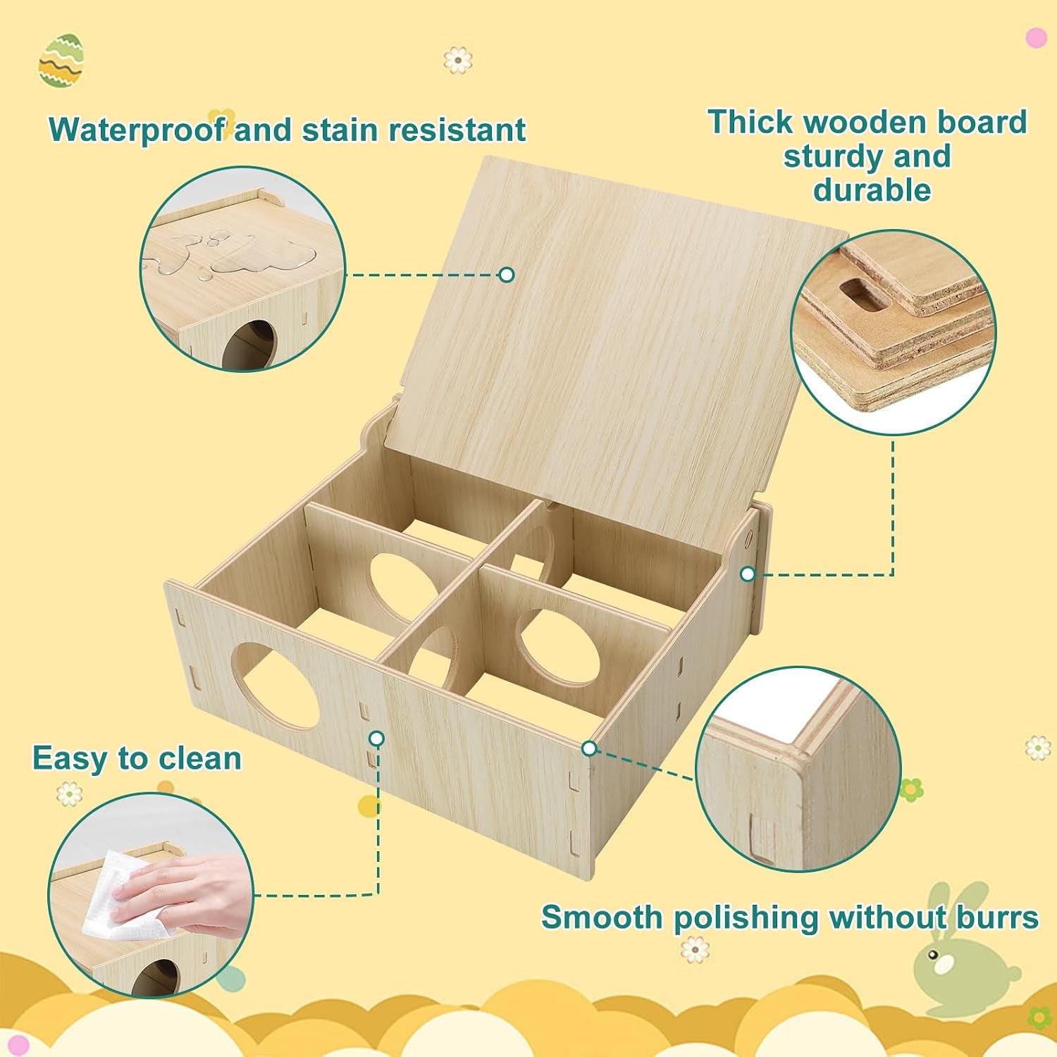 hamster-and-mouse-wooden-tunnel-cage-secret-peep-shed-waterproof-chamber-hideout-tunnel-exploring-toys-easy-to-install