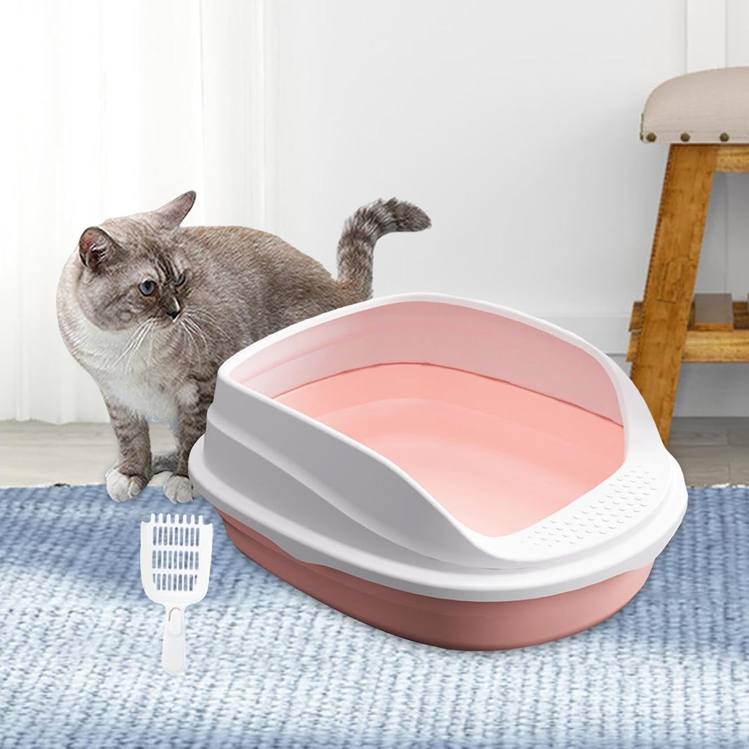 high-sided-litter-pan-for-cats-rabbits-hamsters-easy-clean-potty-toilet-with-raised-walls-for-small-medium-pets-38cm