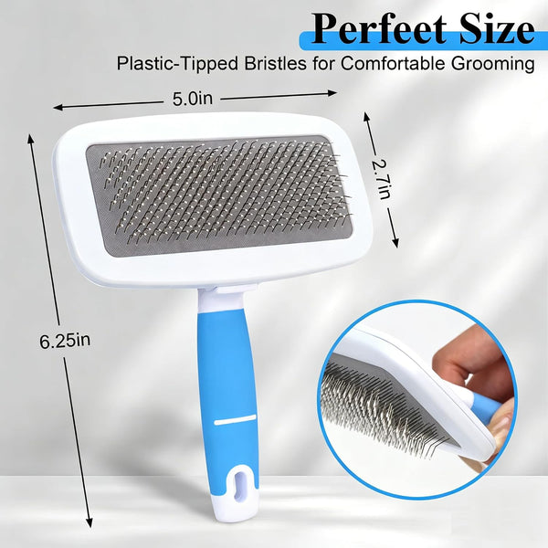 French Bulldog Brush with Rounded Tip | Skin Friendly,With Small Comb for Effectively Remove Tangles, Knots and Mats,Essential French Bulldog Accessory6