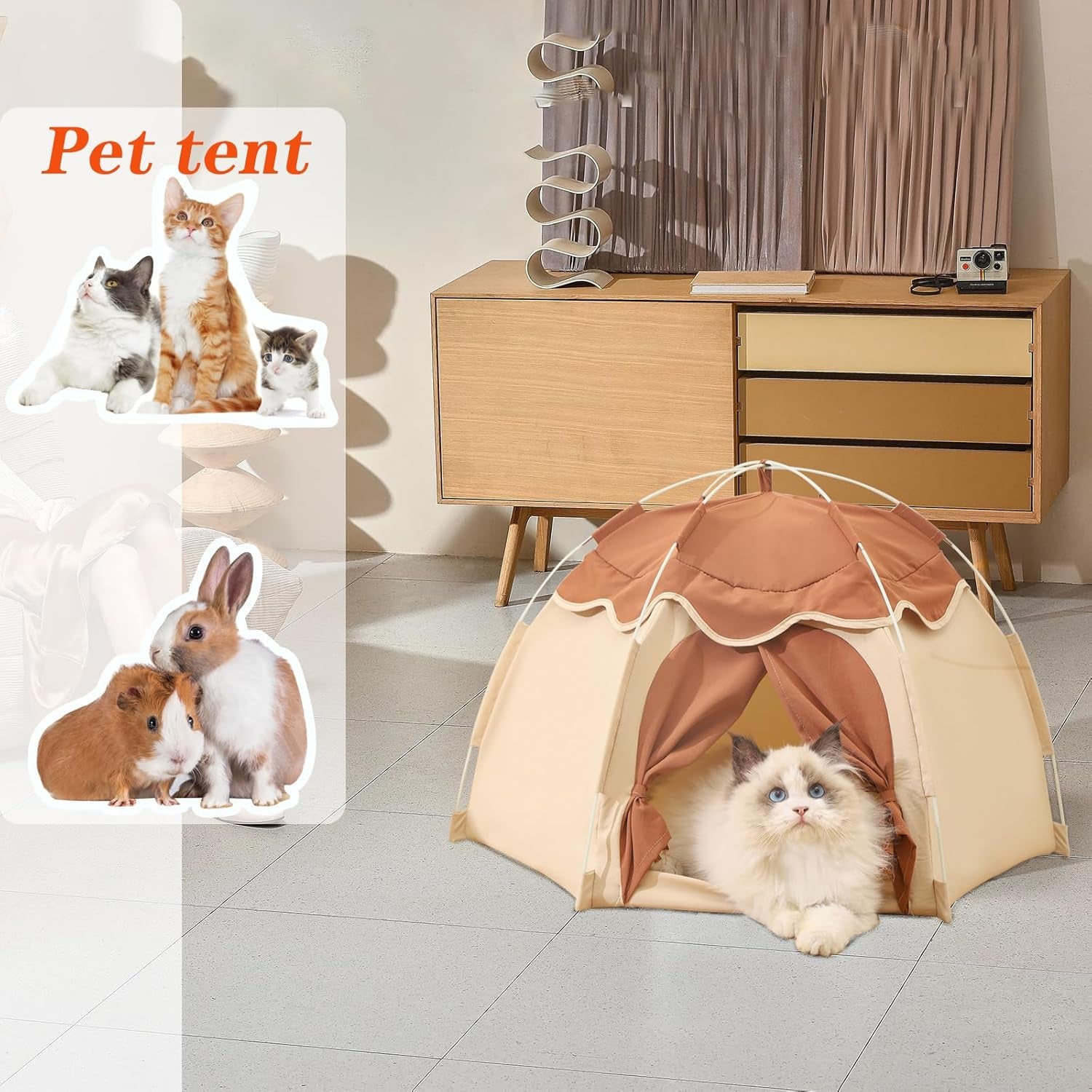 gigreinc-cat-tent-for-indoor-indoor-dog-house-kitten-tent-suitable-for-samll-dogs-pet-cute-cave-nest-dog-housesbeige-medium