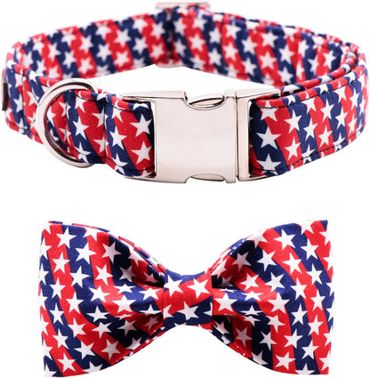 Lionet Paws Boy Dog Collar with Bowtie, Comfortable Adjustable Cute Navy Blue Bow Tie Collar for Male Dogs Gift, Xlarge, Neck 16-26 Inches23