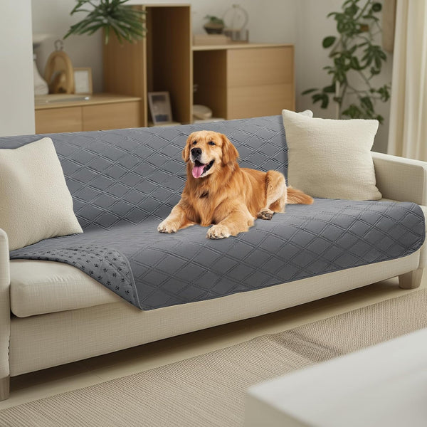 Luciphia 100% Waterproof Couch Cover Blanket for Dogs Anti-Slip Pet Couch Protector Sofa Mat Puppy Cat Blanket with Non-Slip Bottom, Navy Blue, 30X70 Inch10