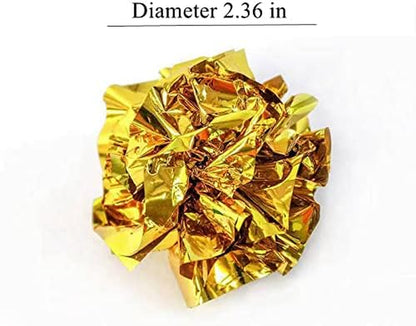 ISMARTEN 12 Packs Crinkle Balls Cat Toys for Indoor Cats, Lightweight Shiny Crinkle Paper Ball for Kitten (Random Color) (2.36 In)2