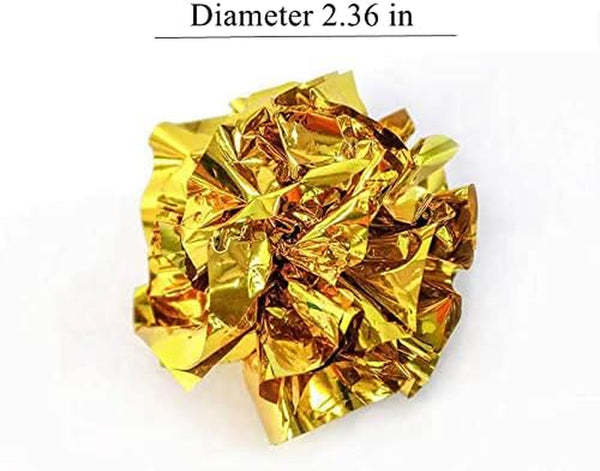 ISMARTEN 12 Packs Crinkle Balls Cat Toys for Indoor Cats, Lightweight Shiny Crinkle Paper Ball for Kitten (Random Color) (2.36 In)2