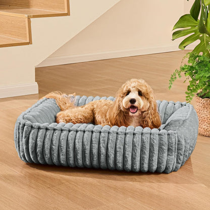Small Dog Bed Calming Cat Bed for Indoor Cats 20’’X16’’Sage Grey | Rectangle Orthopedic Pet Sofa Bed, Washable Anti-Anxiety Soft Puppy Couch, Nonskid Bottom Furry Cuddler up to 9 Lbs2