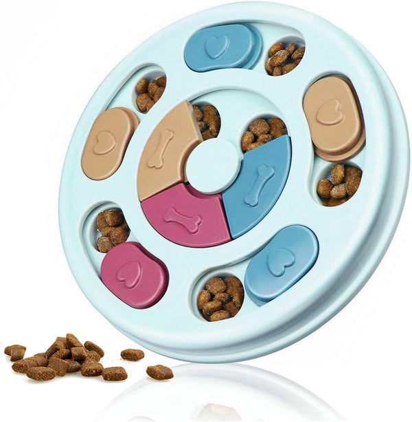 Joansan Interactive Dog Puzzle Game Toys, Dog Enrichment Toys for Puppy Mentally Stimulating Treat Dispenser Dog Treat Puzzle Feeder for Small,Medium and & Large Dogs Treat Training (Blue)1