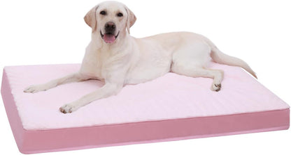 KSIIA Orthopedic Dog Bed for Large Dogs with Waterproof Lining, Grey, 35X22 | Deluxe Soft Plush Dog Crate Bed, Washable Pet Mat with Removable Cover & Egg Crate Foam for Large Dogs Sleeping & Relaxing10