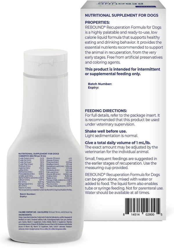 Rebound Recuperation Formula for Dogs, Hydration Support | Nutritional Liquid Supplement with Essential Amino Acids & Prebiotics to Stimulate Appetite & Support Post Surgery Recovery.2