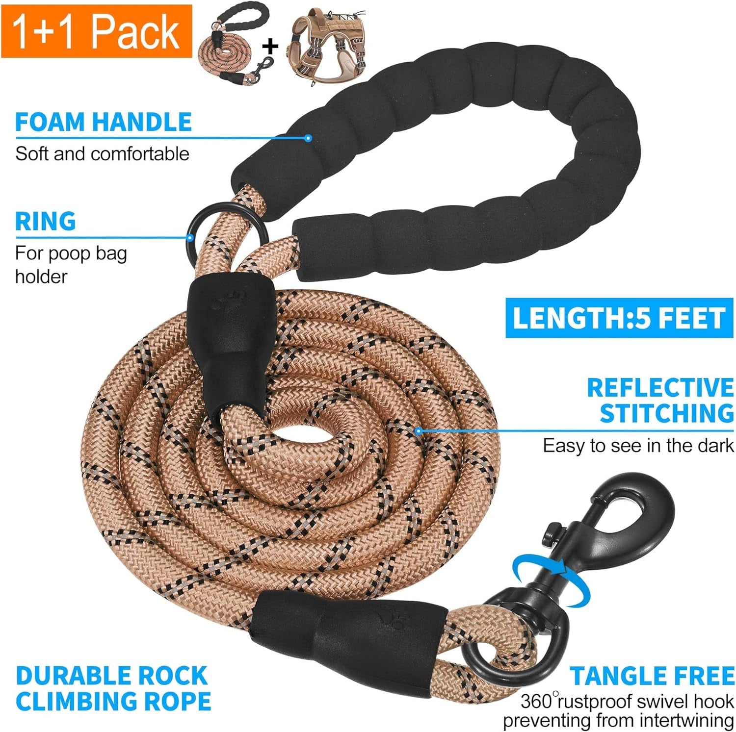 beebiepet-heavy-duty-tactical-dog-harness-for-small-dogs-no-pull-adjustable-pet-harness-reflective-service-training-easy-control-pet-vest-military-k9-working-dog-harnesses-large-brown