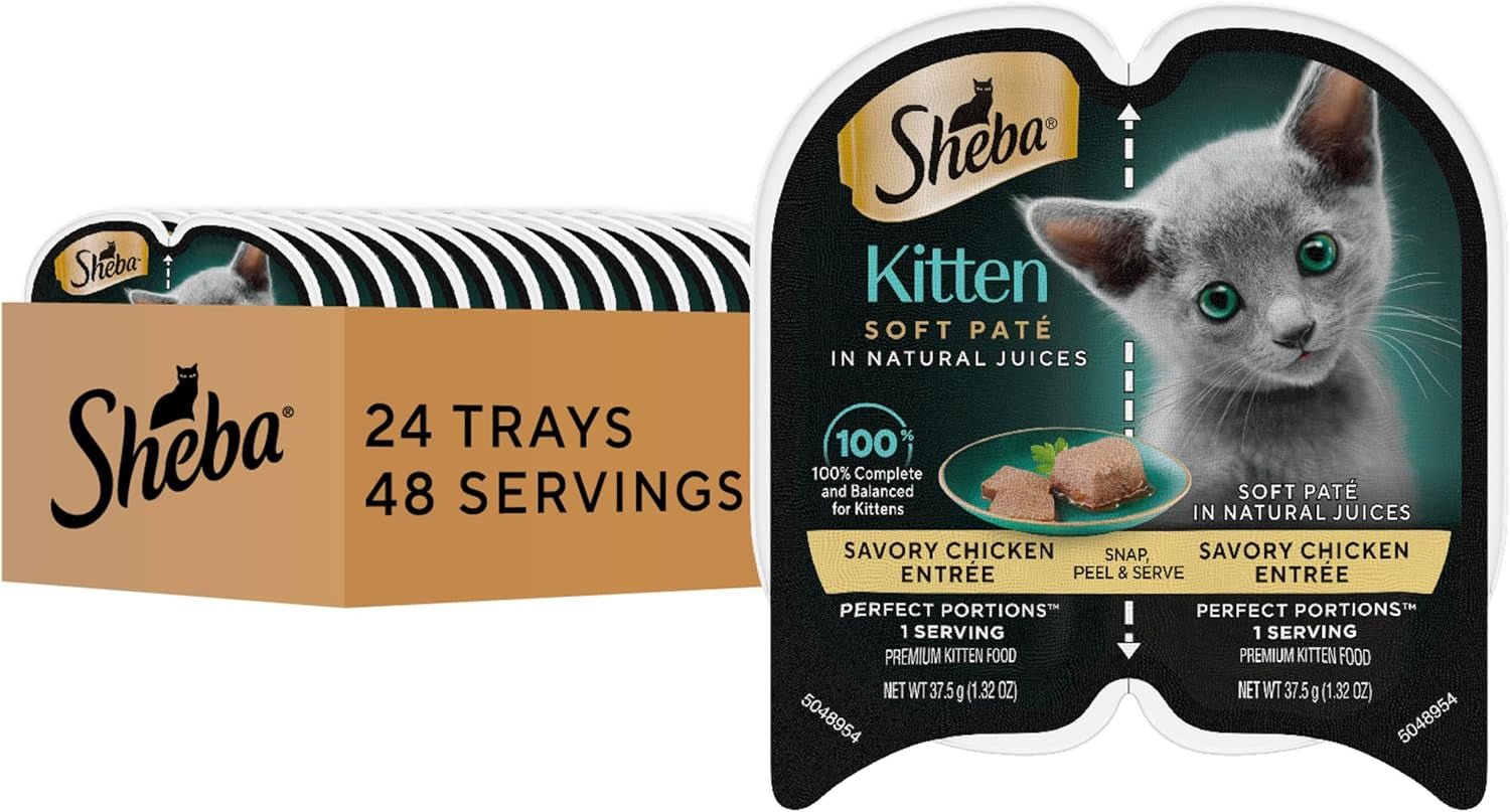 sheba-perfect-portions-kitten-pate-wet-cat-food-multipack-2-6-oz-24-ct-dha-for-brain-development-vitamin-e-for-immunity-real-meat-all-essential-amino-acids-complete-balanced-48-servings