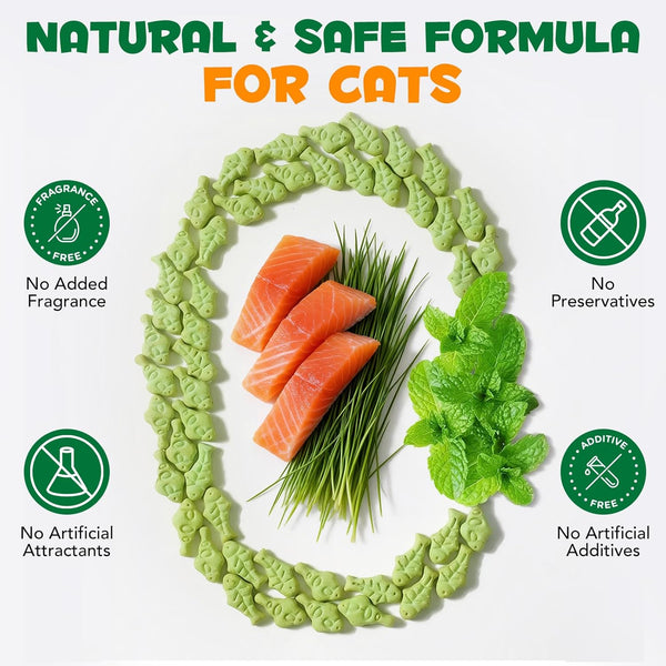 180G/6.4Oz Cat Grass Treats for Hairball Control, Natural Teeth Cleaning & Fresh Breath, Crunchy Catnip Flavored Biscuits with Barley Grass, Cat Training Rewards for All Breeds5