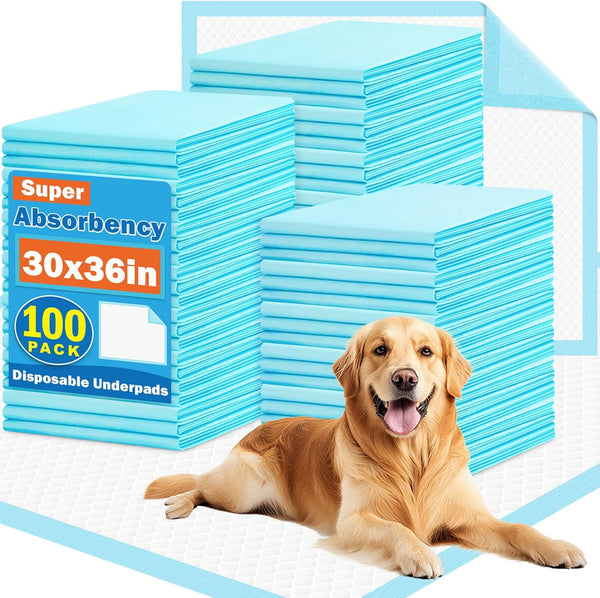VISRIE 100 Pack Puppy Pads- 30"X36", Extra Large Pee Pads for Dogs | Super Absorbent & Leak-Proof Dog Training Pads, Quick-Dry XXL Piddle Pad and Potty Pads for Dogs, Puppies, Doggie1