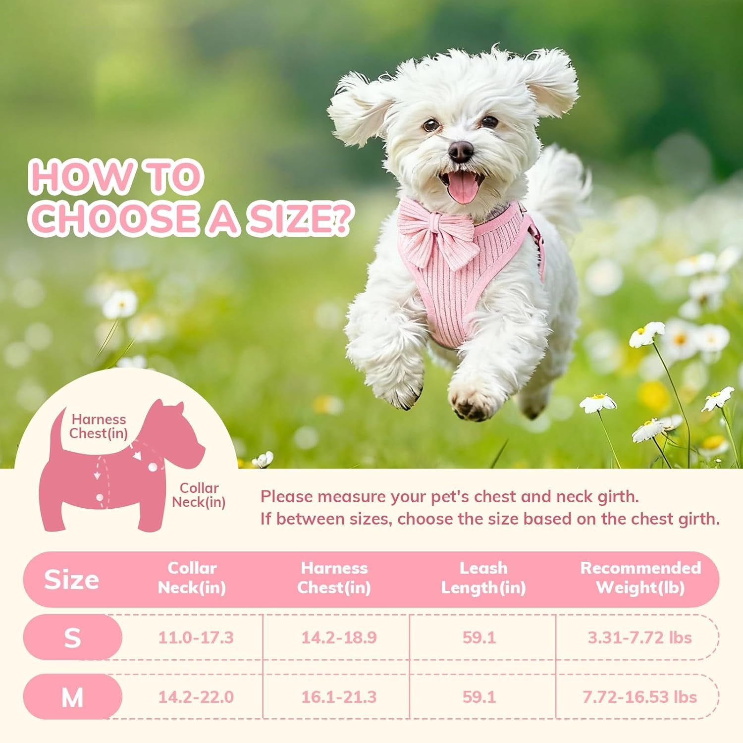 small-dog-collar-harness-and-leash-set-dog-harness-no-pull-with-bowtie-breathable-cotton-adjustable-pet-puppy-harness-easy-walk-dog-harness-s14-18-9