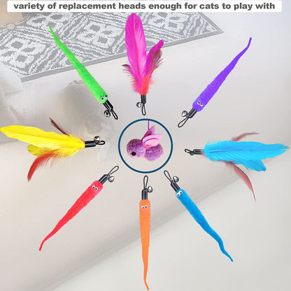 ZPH Cat Toys Interactive for Indoor Cats,2Pcs Retractable Cat Wand,9Pcs Teaser Toys&1Pcs Hanging Door Lure Kitten Toy,Interactive Feather Toy for Teaser Play and Chase Exercise with Kitten2