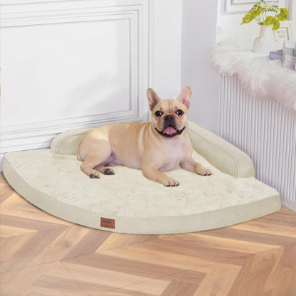 MEKIY Orthopedic Waterproof Dog Bed with Sides for Extra Large Sizes Dogs | Egg Crate Foam, Waterproof Liner, Anti-Slip Bottom, Space-Saving, Perfect for Corners and Sofa Edges, 40 X 40 Inch20