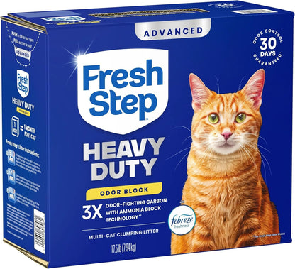 Fresh Step Heavy Duty Odor Block Advanced Multi Cat Clumping Litter with Febreze, 17.5 Lb (Package May Vary)13