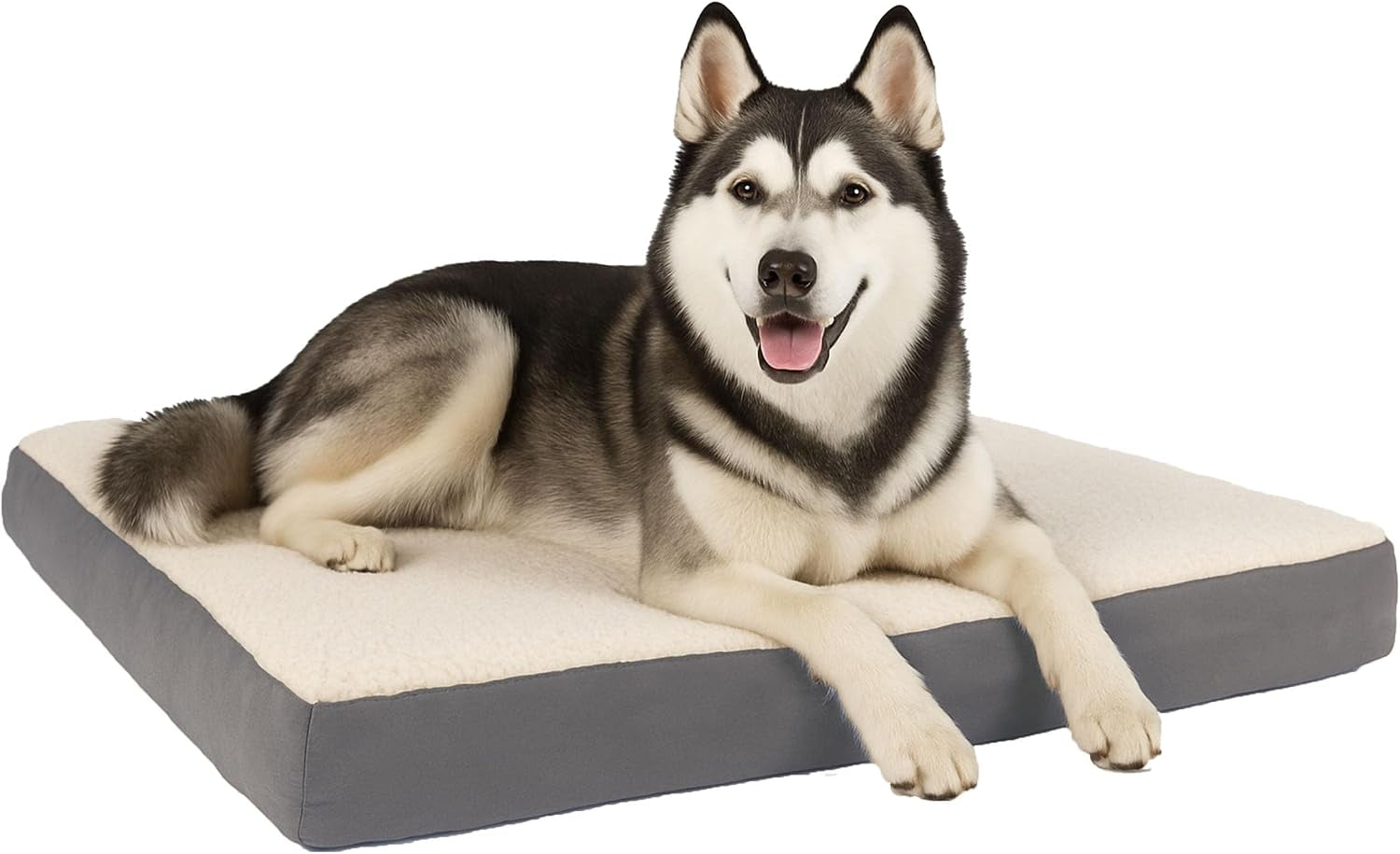 orthopedic-dog-bed-2-layer-memory-foam-crate-mat-with-machine-washable-sherpa-cover-20x15-pet-bed-for-small-dogs-up-to-20lbs-by-petmaker-gray