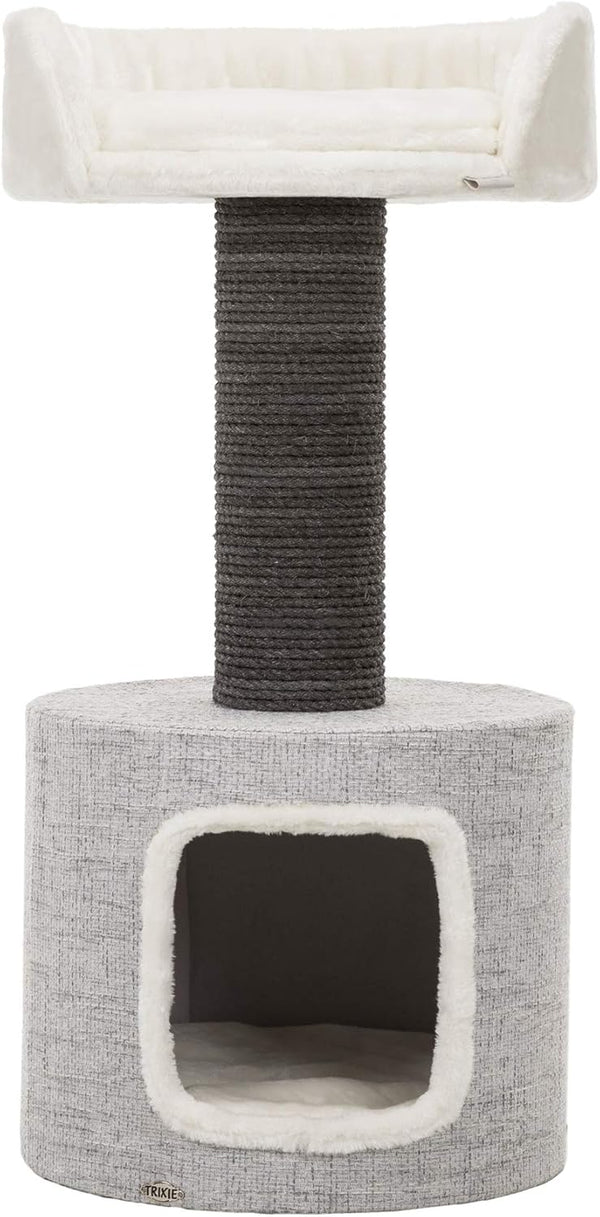 Trixie Fonda Cat Scratching Post 39 Inch - Cat Scratcher with Soft Fabric Covering Base and Durable Sisal Rope - for Large Cats with Condo Base and Platform - in Gray1