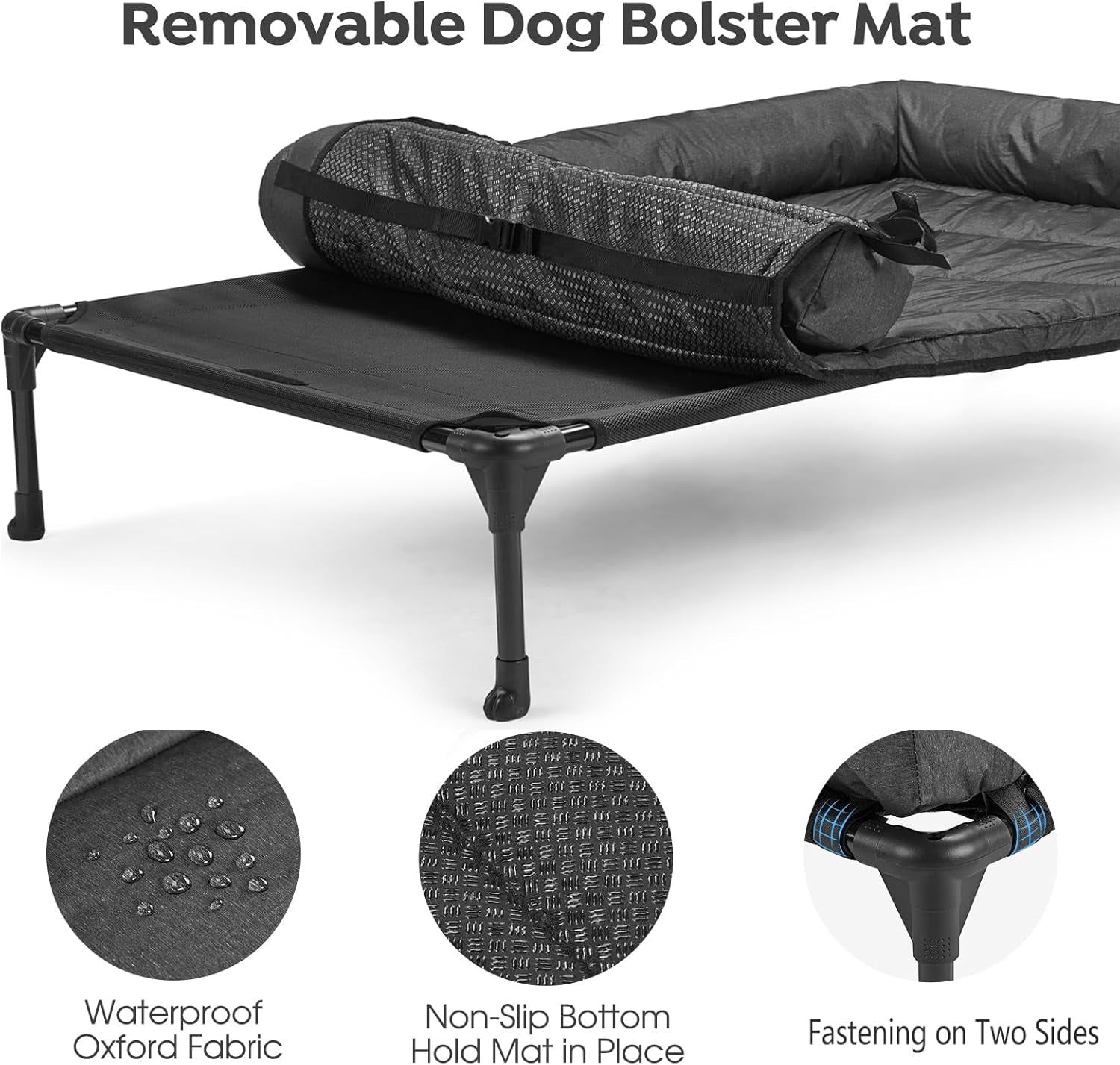 veehoo-outdoor-elevated-dog-bed-with-waterproof-bolster-cushion-cooling-raised-dog-bed-with-removable-washable-mat-topper-breathable-mesh-dog-couch-cot-for-indoor-outdoor-42-large-black