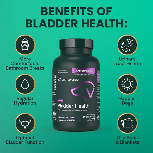 Vetriscience Bladder Health Chewable Tablets, Bladder Strength Urinary Tract Supplement for Dogs, Reduce Urine Leakage and Overactive Bladder, with Soy Protein and Saw Palmetto, Smoke, 90 Count7
