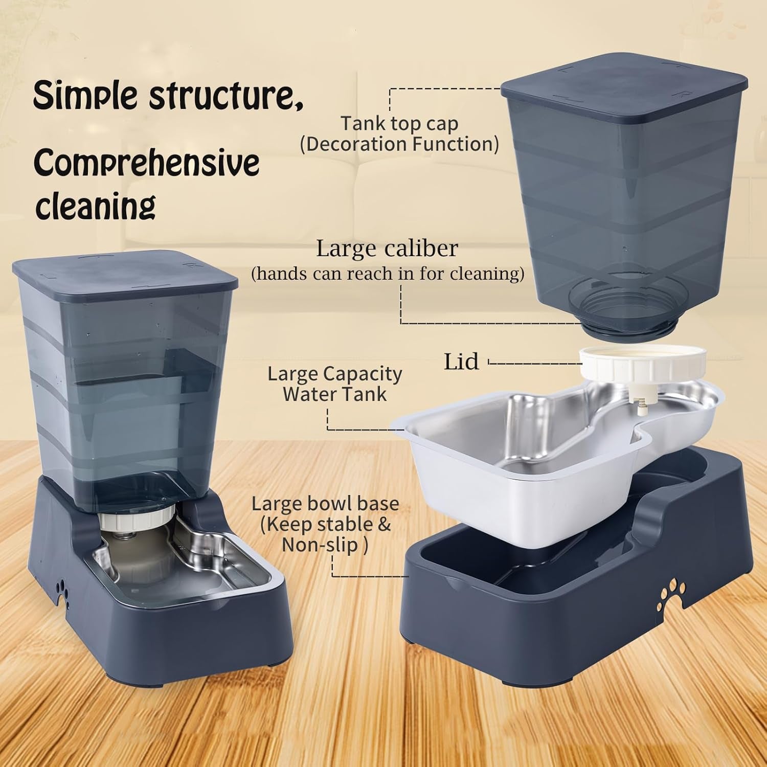 meikuler-automatic-dog-cat-water-dispenser-large-capacity-5lfor-cats-and-medium-and-large-sized-dogs-with-stainless-steel-bowl-black-5l