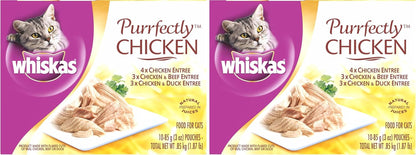 Whiskas Purrfectly Chicken Wet Cat Food Pouches, 3 Oz, 24 Count | Real Chicken in Natural Juices, Natural Ingredients, Flake Texture, Nutritionally Complete for Adult Cats, Flavor-Lock Pouch6