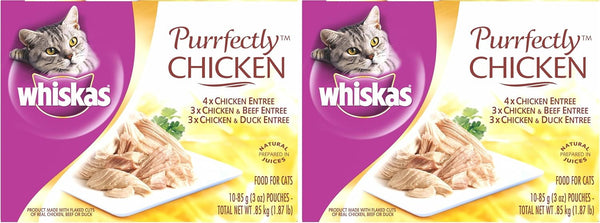 Whiskas Purrfectly Chicken Wet Cat Food Pouches, 3 Oz, 24 Count | Real Chicken in Natural Juices, Natural Ingredients, Flake Texture, Nutritionally Complete for Adult Cats, Flavor-Lock Pouch6