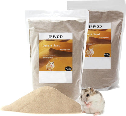 Hamster Bath Sand, 3Lb Dust Free Desert Sand or Potty Litter Sand for Hamster Chinchillas Gerbil Syrian Mice Small Animals(Beige)9