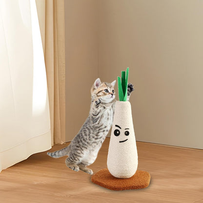 Post,Cute Kitten Cats Tree Scratching Posts,15"" Tall,Scratcher Board,Er for Indoor Cats,Kitty Playing, 25X25X39Cm, White and Green2