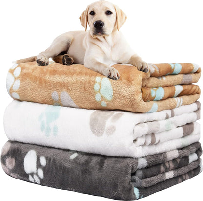 Rezutan Dog Blankets for 3 Pack Large Medium Pet Cat, Soft Fuzzy Washable Blanket, Comfort Flannel Suitable for Dogs Kennels & Beds, Sofas, Furniture, Gifts Puppy Essentials, 41 X 31 Inch, Black11