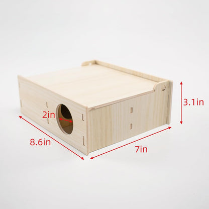 Multi-Chamber Wooden Hamster Hideout & Tunnel - Durable, Ventilated Natural Wood Cage Accessories for Dwarf, Syrian Hamsters and Small Pets3