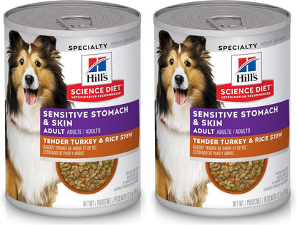 Hill'S Science Diet Sensitive Stomach & Skin Wet Dog Food | #1 Veterinarian Recommended, Adult Formula, Turkey & Rice, 12.5 Oz. Cans, 12-Pack19